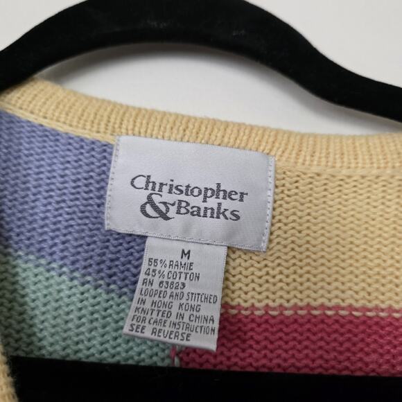 Vintage Pastel Checkered Cardigan Sweater Women L Fairy Embroidered Boho Cottage - Picture 7 of 9